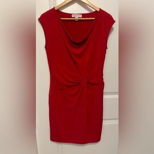 Michael Kors women’s medium red sleeveless ruched dress. Flattering!
